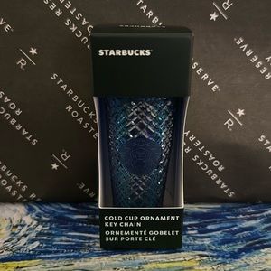 Starbucks Keychain Blue Grid